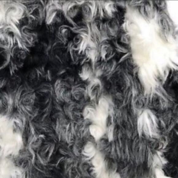 Zara tricolor texturized faux fur jacket - Picture 3 of 7